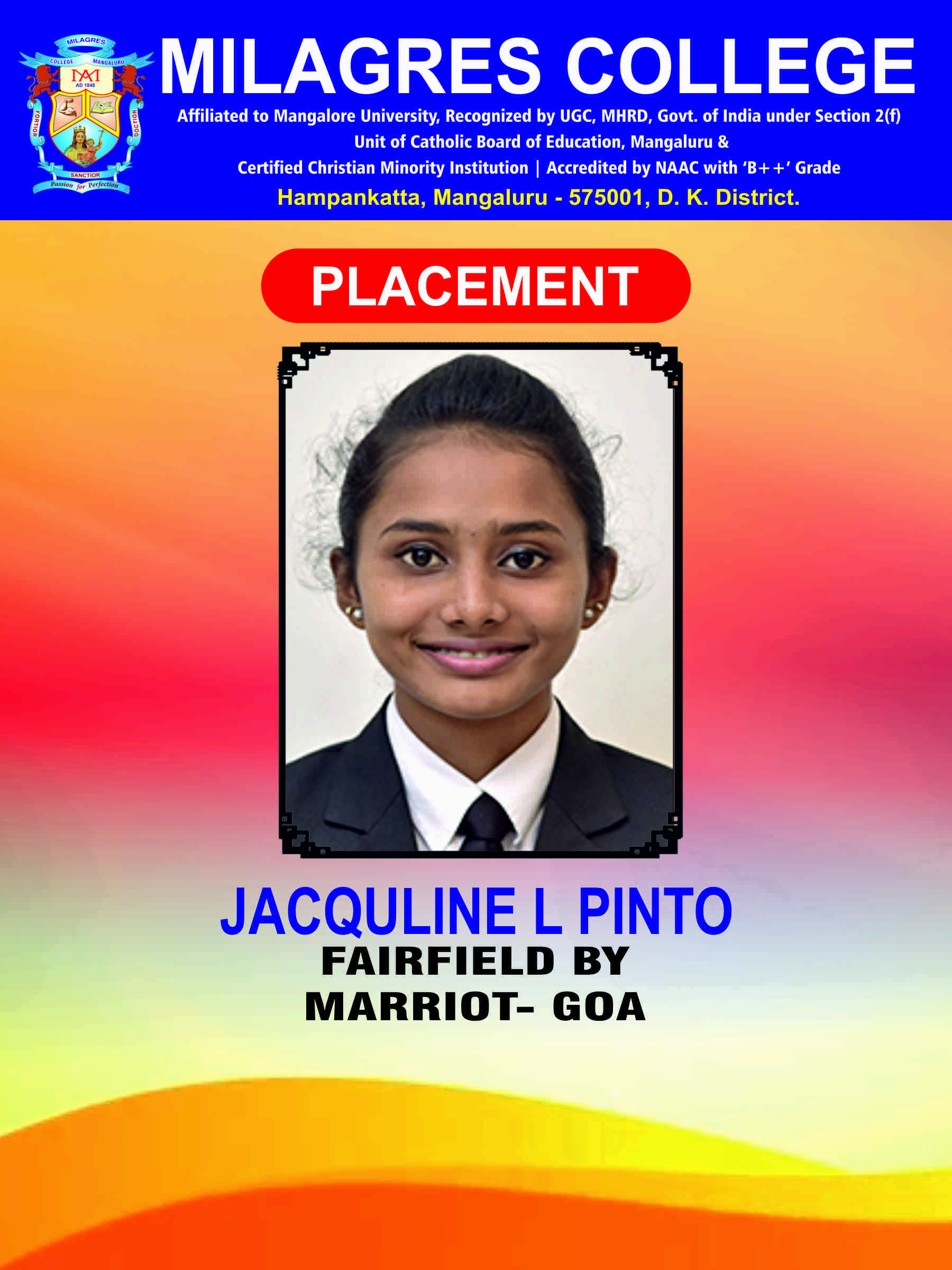 Successfully placed student